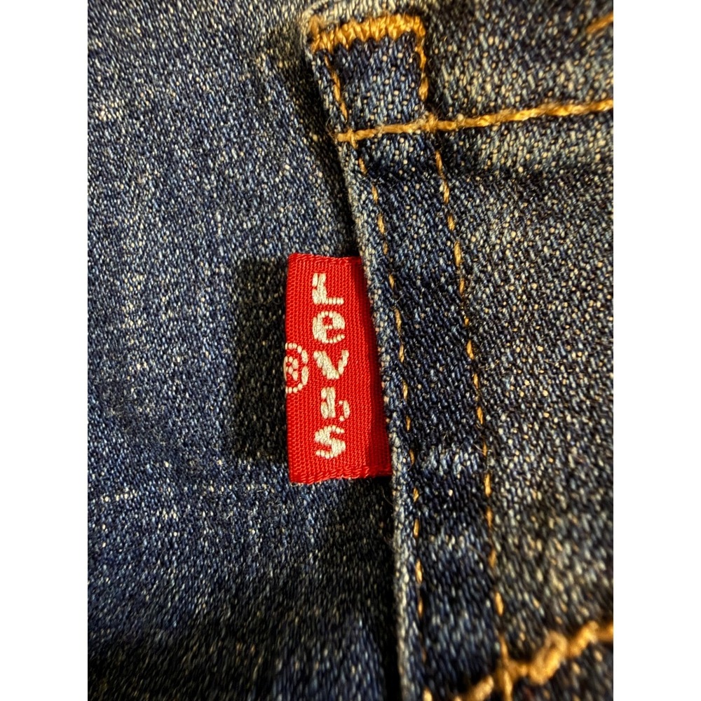 Levi's Mid Length Shorts Womens 32 Blue Red Tab Denim Cuffed Stretch - Picture 4 of 11